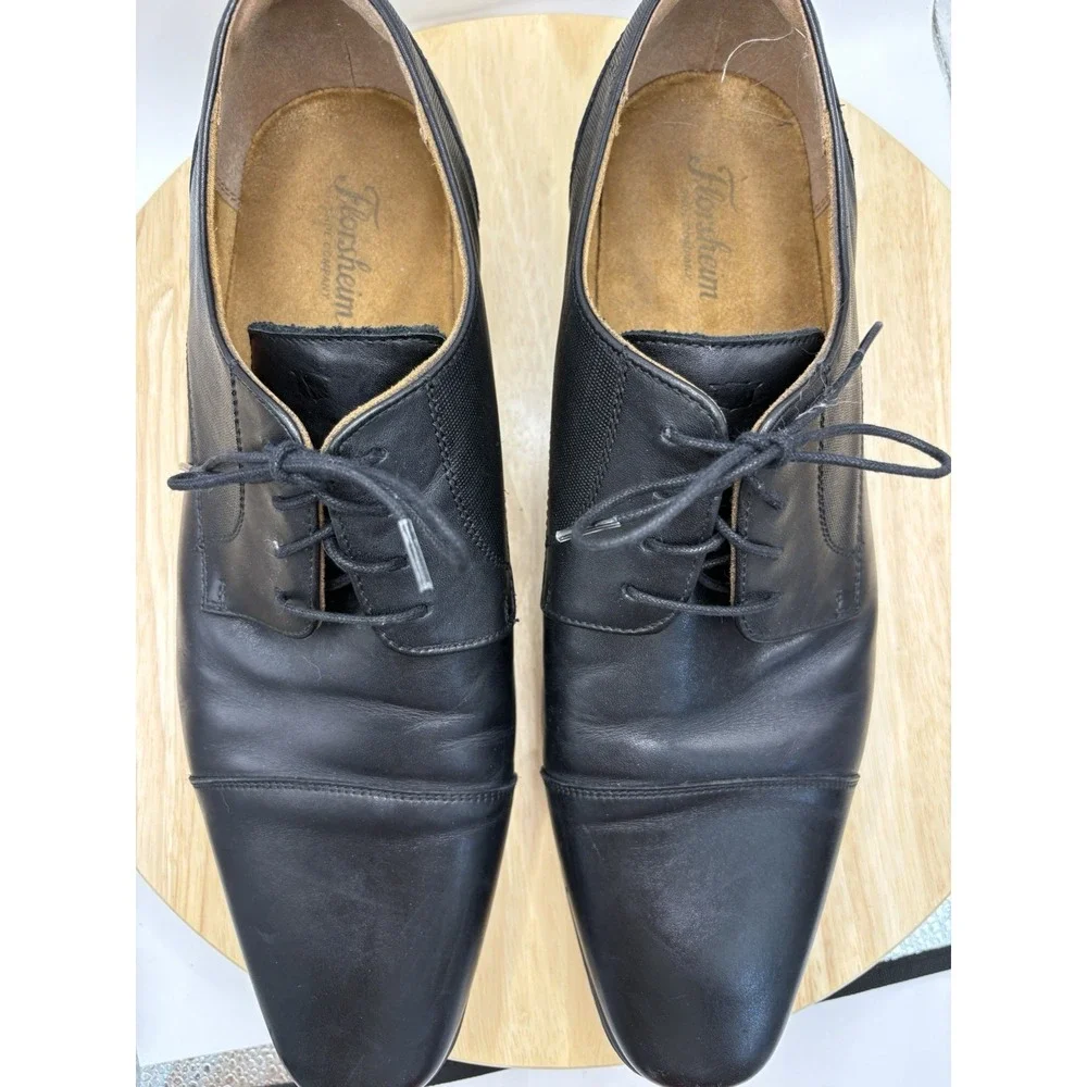 Florsheim Mens Postino Black Leather Cap Toe Oxford Dress Shoes 13 D 11924-001